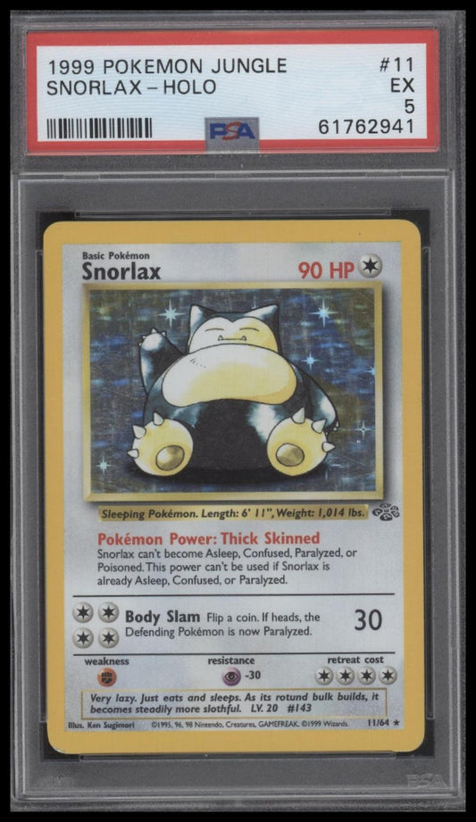 Snorlax-Holo 1999 Pokemon Jungle #11 PSA 5