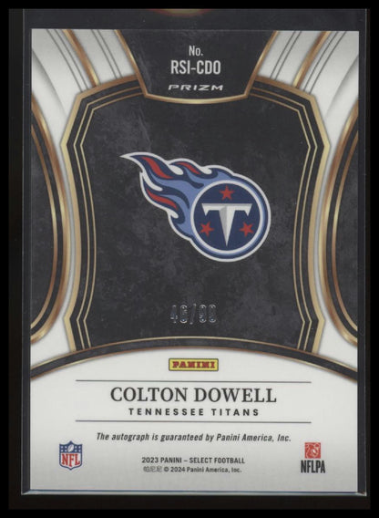 2023 Panini Select #RSI-CDO Colton Dowell Rookie Signatures Blue Prizm #/99