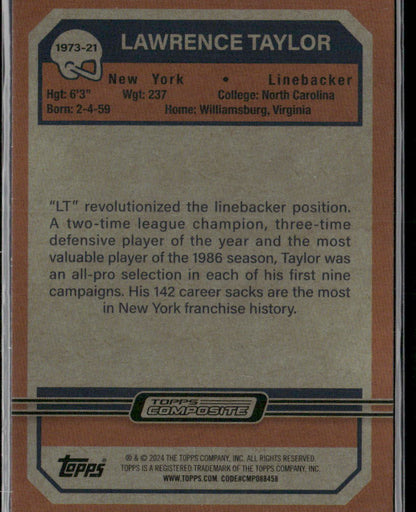 2023 Topps Composite Lawrence Taylor 1973 Topps Football Blue Refractor #/75