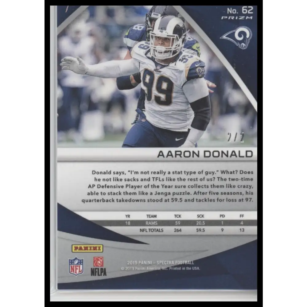 Aaron Donald Los Angeles Rams 2021 Panini Spectra Nebula /2 - Trading Card