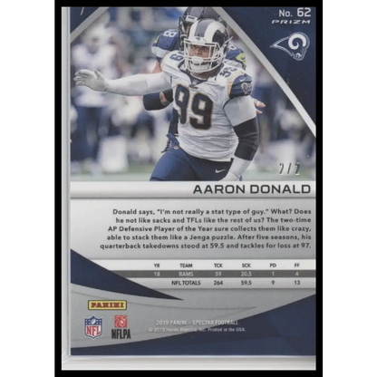 Aaron Donald Los Angeles Rams 2021 Panini Spectra Nebula /2 - Trading Card