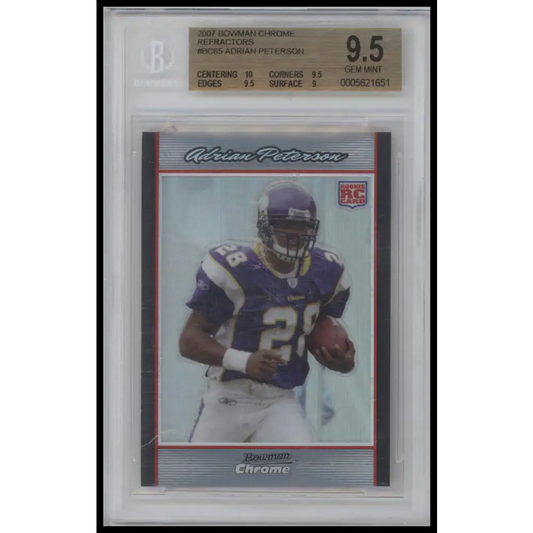 Adrian Peterson 2007 Bowman Chrome Refractors #65 BGS 9.5 - Graded Trading Card