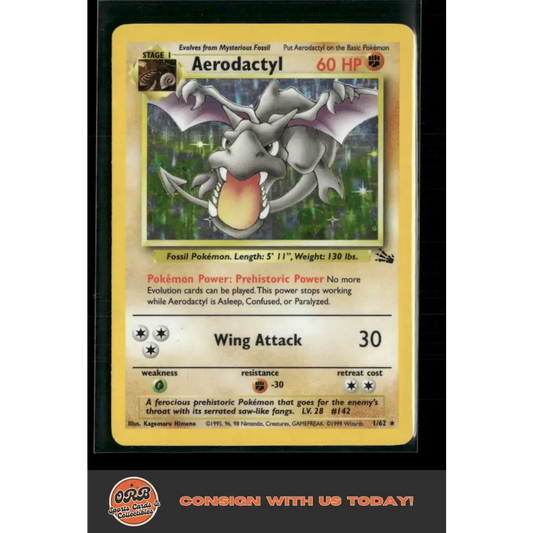 Aerodactyl (1) Fossil #01/62 - Trading Card