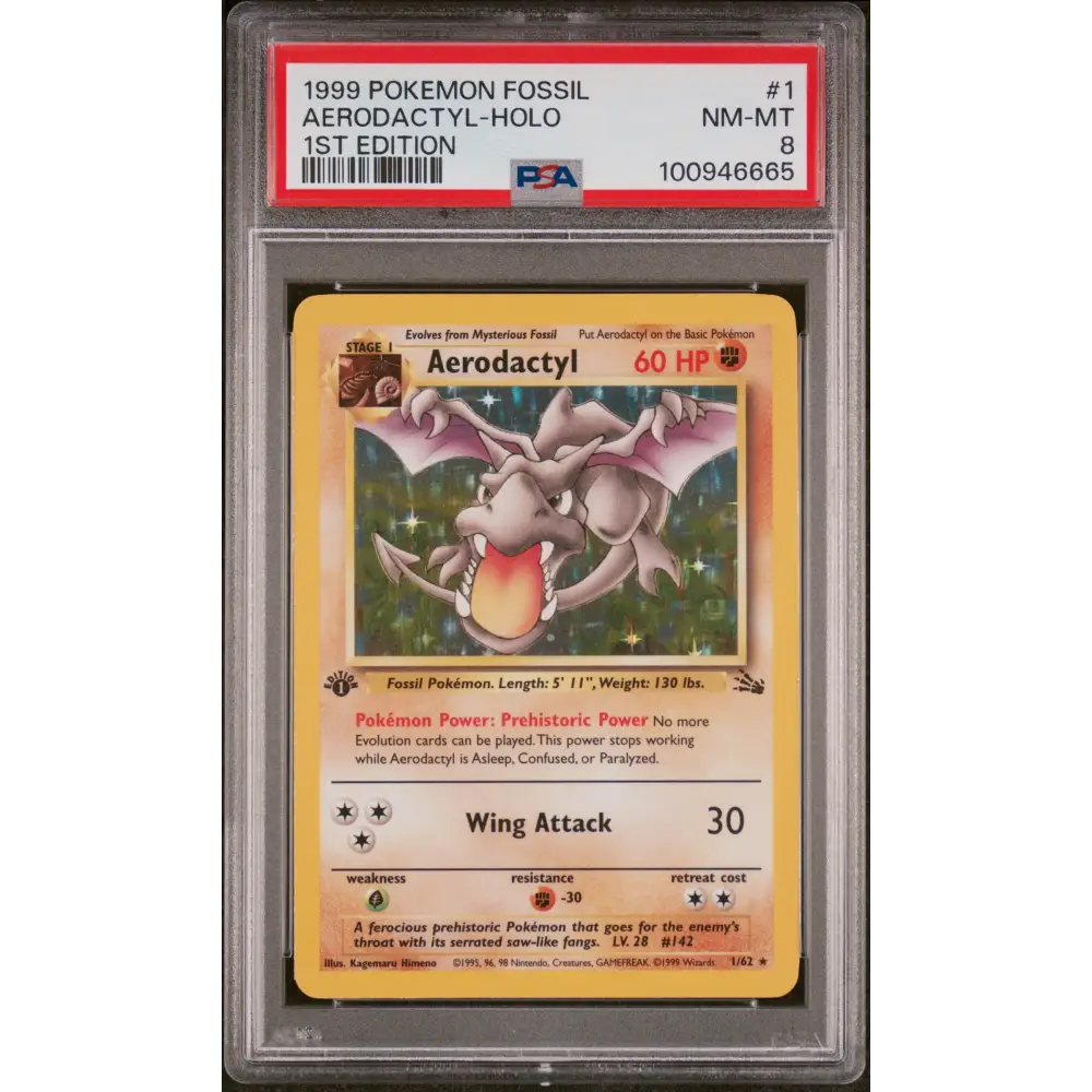 Aerodactyl-Holo 1999 Pokemon Fossil #1 1st Edition PSA 8 - Graded Trading Card