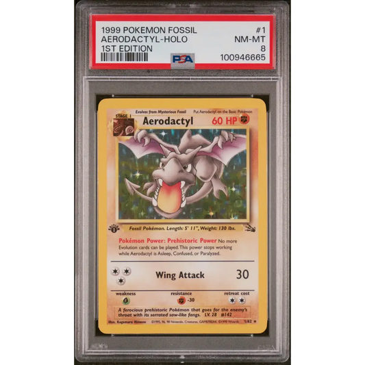 Aerodactyl-Holo 1999 Pokemon Fossil #1 1st Edition PSA 8 - Graded Trading Card