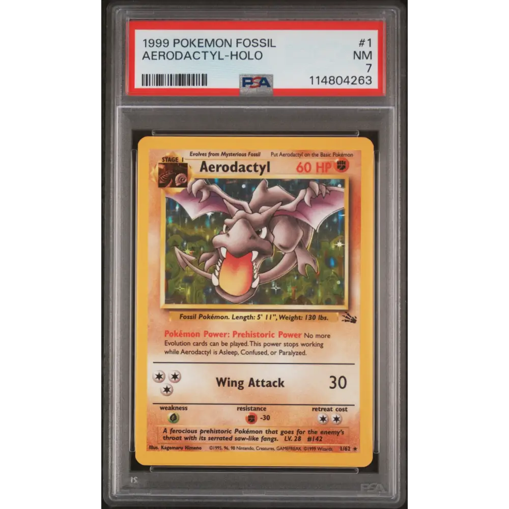 Aerodactyl-Holo 1999 Pokemon Fossil #1 PSA 7 - Graded Trading Card
