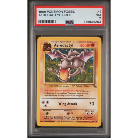 Aerodactyl-Holo 1999 Pokemon Fossil #1 PSA 7 - Graded Trading Card