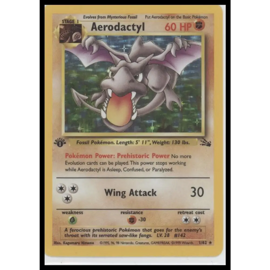 Aerodactyl WoTC Fossil 1st Edition #01/62
