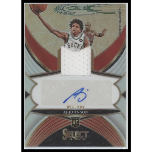 AJ Johnson 2024-25 Panini Select #RJA-AJJ Rookie Jersey Autographs #/199 - Trading Card