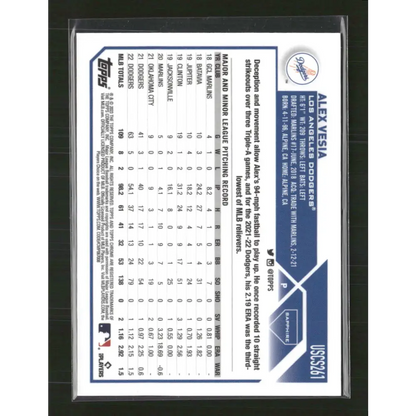 Alex Vesia 2023 Topps Chrome Update Sapphire Edition #USCS261 Black - Trading Card