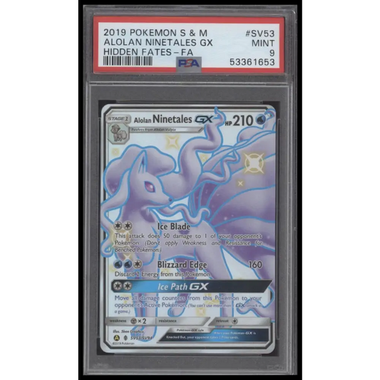 Alolan Ninetales Gx 2019 Pokemon Hidden Fates-Fa PSA 9 - Graded Trading Card