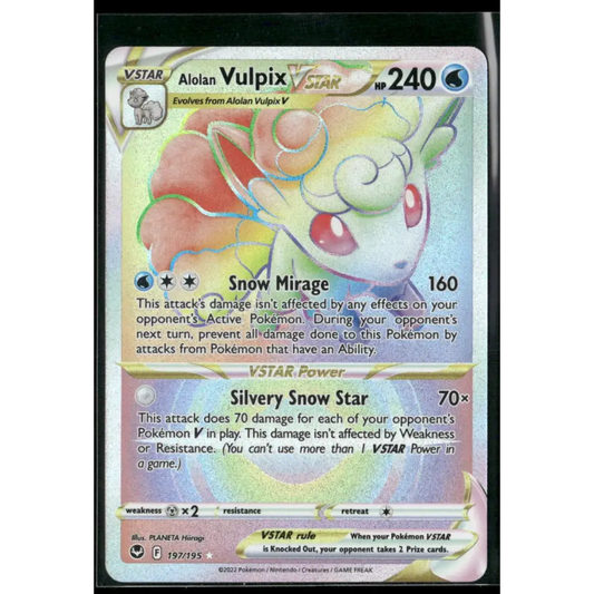 Alolan Vulpix VSTAR (Secret) SWSH12: Silver Tempest #197/195