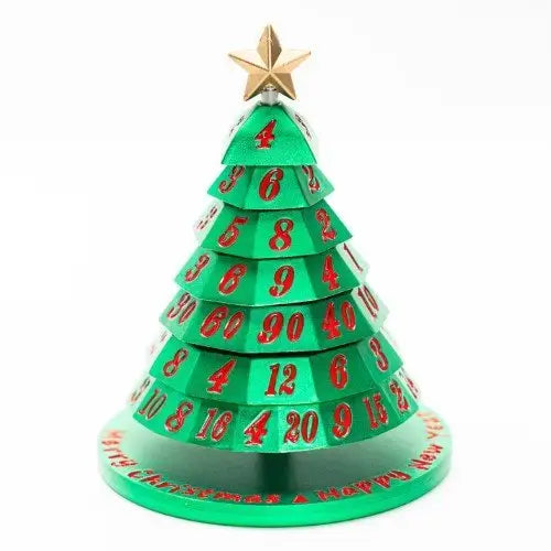 Aluminum Christmas Tree 7 Dice Set - Choose a color - Green - Action Figure
