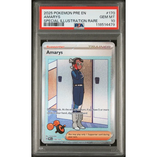 Amarys 2025 Pokemon Prismatic #170 Special Illustration Rare PSA 10 - Graded Trading Card