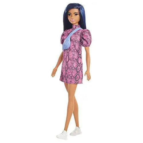 Barbie Fashionista - Select Figure(s) - #143 Pink Snake Print Dress & Over Shoulder Bag - Action Figure
