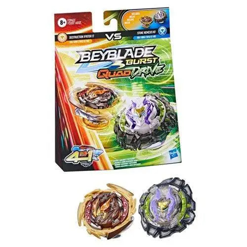Beyblade Burst Quad Drive Dual Packs - Choose your Beyblade - Destruction Ifritor I7 vs. Stone Nemesis N7 - Battle Tops