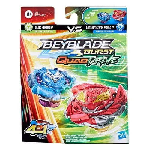 Beyblade Burst Quad Drive Dual Packs - Choose your Beyblade - Gilded Nemesis N7 vs. Salvage Valtryek Rashad V7 - Battle