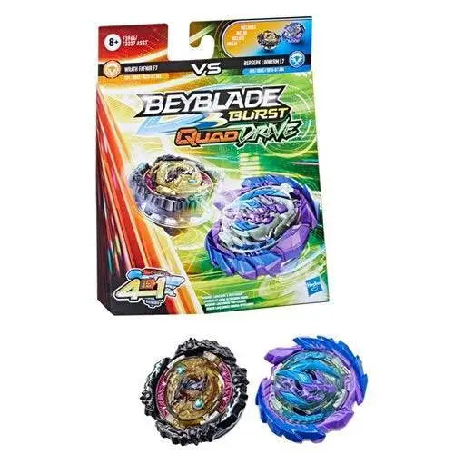 Beyblade Burst Quad Drive Dual Packs - Choose your Beyblade - Wrath Fafnir F7 vs. Berserk Linwyrm L7 - Battle Tops
