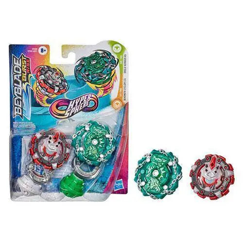 Beyblade Burst Rise Hyper Sphere Dual Packs - Choose your Beyblade - Behemoth Cyclops C5 & Shield Kerbeus K5 - Action &