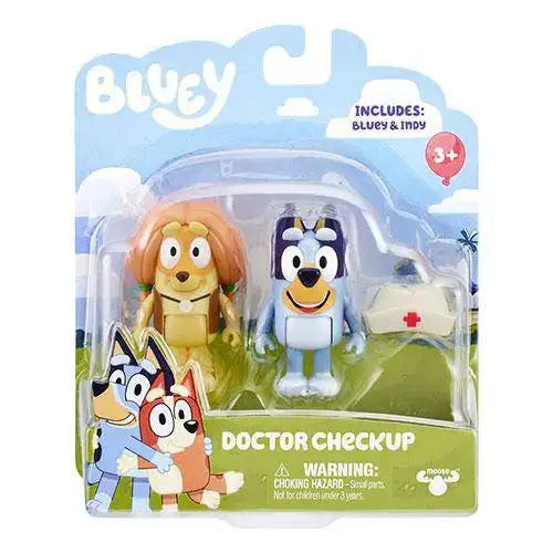 Bluey 2 Pack Figures - Select Figure(s) - Doctor Checkup (Indy & Bluey) - Action & Toy Figures