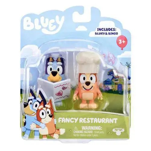 Bluey 2 Pack Figures - Select Figure(s) - Fancy Restaurant (Bingo & Bluey) - Action & Toy Figures