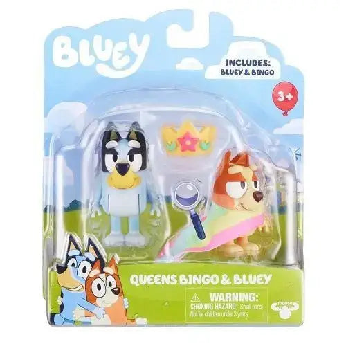Bluey 2 Pack Figures - Select Figure(s) - Queens Bingo & Bluey - Action & Toy Figures