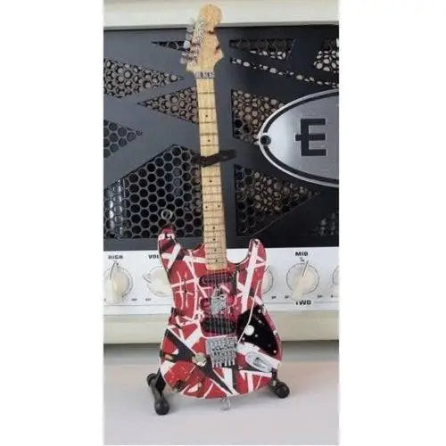 Eddie Van Halen Frankenstein Red & White Mini Guitar Replica Collectible - Action Figure