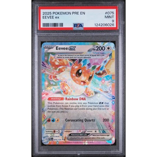 Eevee Ex 2025 Pokemon Pre En-Prismatic Evolutions #075 PSA 9 - Graded Trading Card