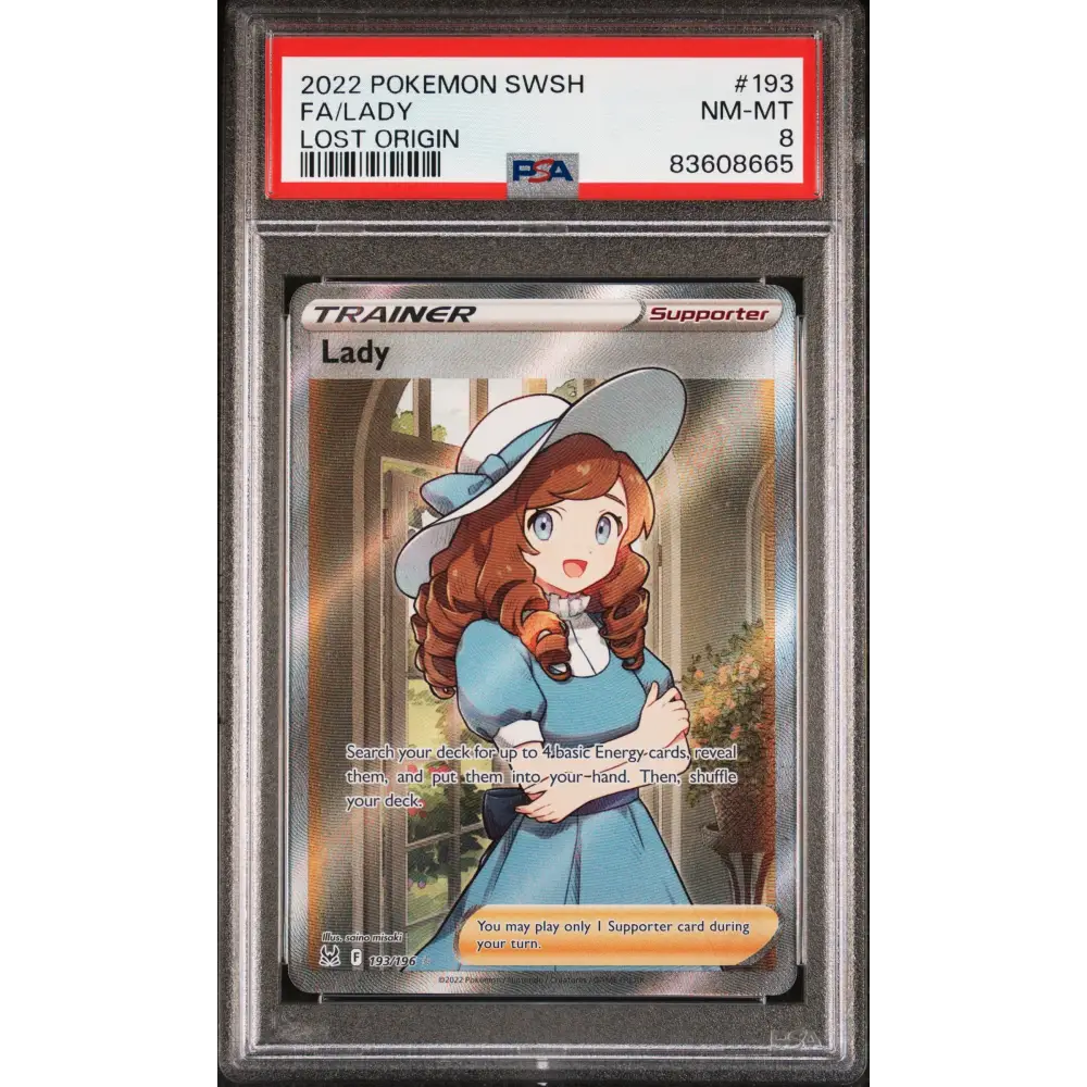 Fa/Lady 2022 Pokemon Sword & Shield Lost Origin #193 Lost Origin PSA 8 - Graded Trading Card