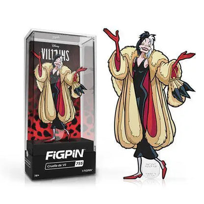 FiGPiN Enamel Pin - Disney Villains - Select Figure(s) - #755 - Cruella de Vil - Brooches & Lapel Pins
