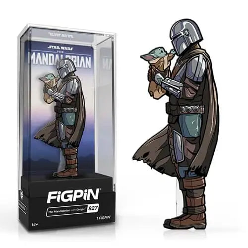 FiGPiN Enamel Pin - Star Wars - The Mandalorian - Select Figure(s) - Mandalorian with Grogu (827) - Brooches & Lapel