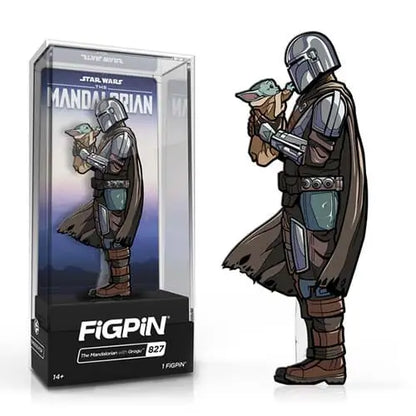 FiGPiN Enamel Pin - Star Wars - The Mandalorian - Select Figure(s) - Mandalorian with Grogu (827) - Brooches & Lapel