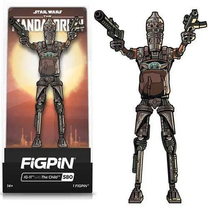 FiGPiN Enamel Pin - Star Wars - The Mandalorian - Select Figure(s) - IG-11 with The Child (580) - Brooches & Lapel Pins