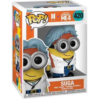 Funko Pop! - Despicable Me 4 Minion x BTS Vinyl Figure - Select Figure(s) - #420 Suga - Action Figure