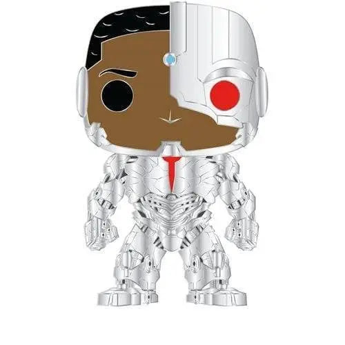 Funko Pop!- Justice League Large Enamel Pin - Select Figure(s) - 08 Cyborg - Brooches & Lapel Pins