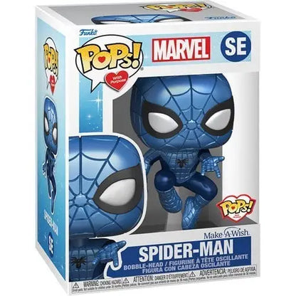 Funko Pop! Make-A-Wish Metallic Vinyl Figures - Select Figure(s) - Spider-Man Metallic - Toys & Games