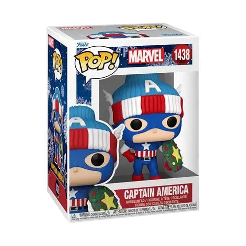 Funko Pop! Marvel Holiday Vinyl Figures - Select Figure(s) - 1438 - Captain America - Action Figure