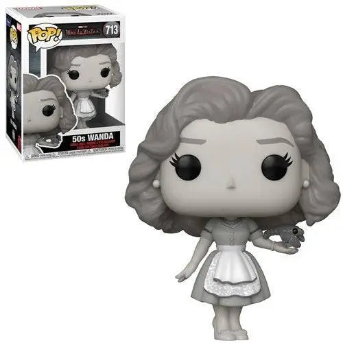 Funko Pop! - Marvel WandaVision Vinyl Figures - Select Figure(s) - 713 - 50’s Wanda Black & White - Action Figure