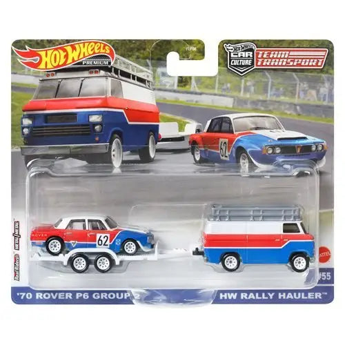 Hot Wheels Team Transport 2023 - Select Vehicle(s) - ’70 Rover P6 Group 2 & HW Rally Hauler - Action Figure