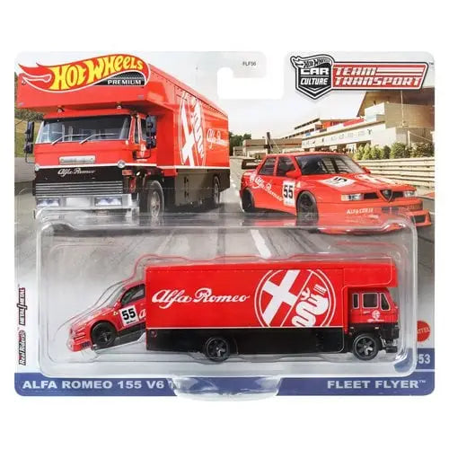 Hot Wheels Team Transport 2023 - Select Vehicle(s) - Alfa Romeo 155 V6 Ti & Fleet Flyer - Action Figure