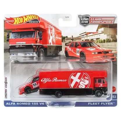 Hot Wheels Team Transport 2023 - Select Vehicle(s) - Alfa Romeo 155 V6 Ti & Fleet Flyer - Action Figure