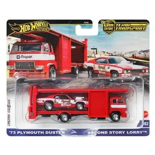 Hot Wheels Team Transport 2025 - Select Vehicle(s) - ’73 Plymouth Duster + Second Story Lorry - Action Figure