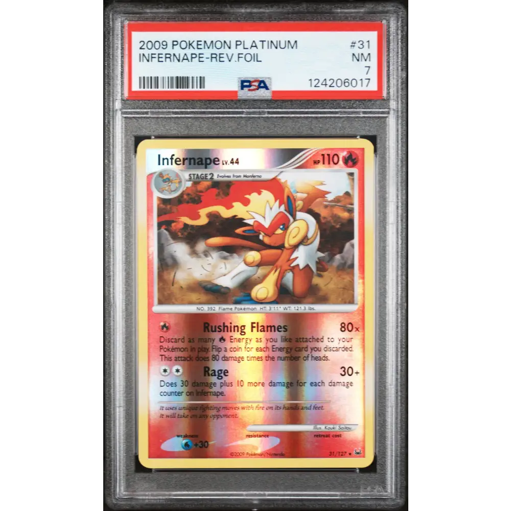Infernape-Rev.Foil 2009 Pokemon Platinum #31 PSA 7 - Graded Trading Card