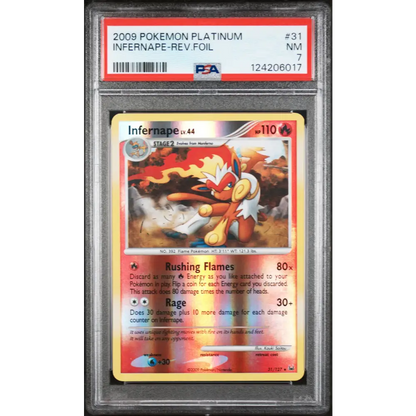 Infernape-Rev.Foil 2009 Pokemon Platinum #31 PSA 7 - Graded Trading Card