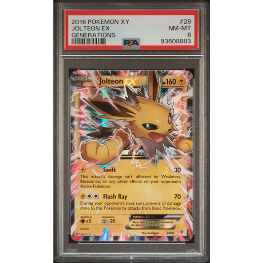Jolteon Ex 2016 Pokemon Xy Generations #28 Generations PSA 8 - Graded Trading Card