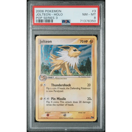 Jolteon-Holo 2006 Pokemon Pop Series 3 #3 Pop Series 3 PSA 8 - Graded Trading Card