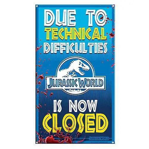 Jurassic World Ride Closed Medium Metal Sign - Toys & Games