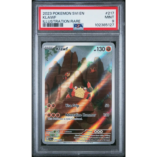 Klawf 2023 Pokemon Svi En-Scarlet & Violet #217 Illustration Rare PSA 9 - Graded Trading Card