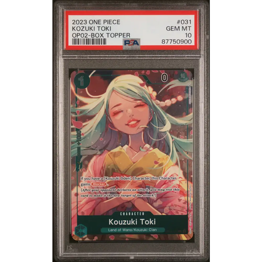 Kozuki Toki 2023 One Piece Op02-Paramount War #031 Box Topper PSA 10 - Graded Trading Card