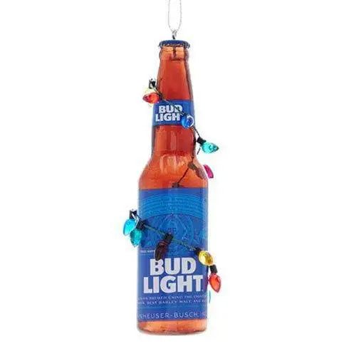 Kurt Adler - Budweiser Beer Ornament - Choose your Style - Bud Light Bottle with Bulbs - Toys & Games